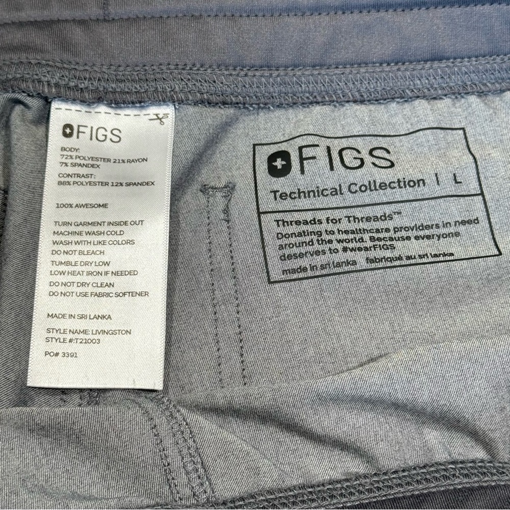 Figs Graphite Livingston Basic Scrub Pants Size L - image 5